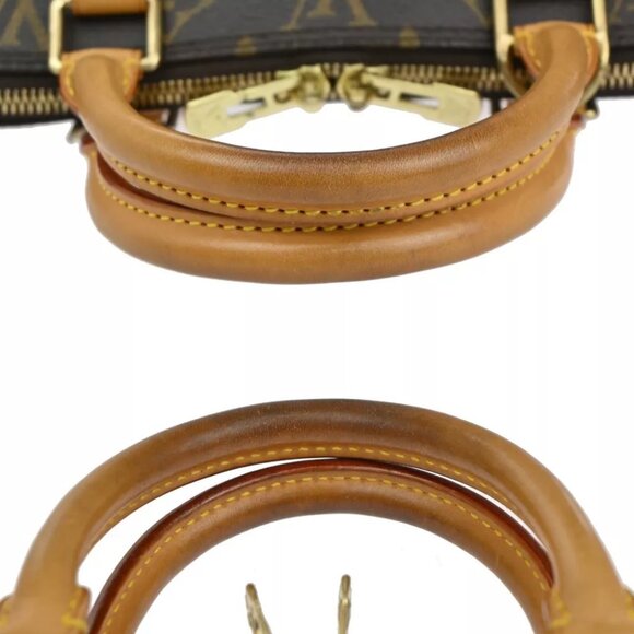 LOUIS VUITTON LV Logo Alma Hand Bag Monogram Leather Brown France M51130 79EA910 - Picture 8 of 15